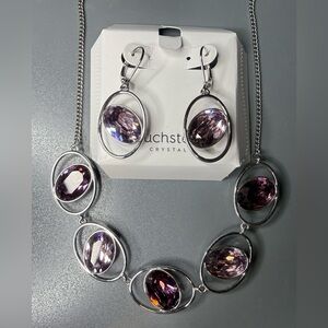 Touchstone Crystal In Rotation Necklace & Earrings Set